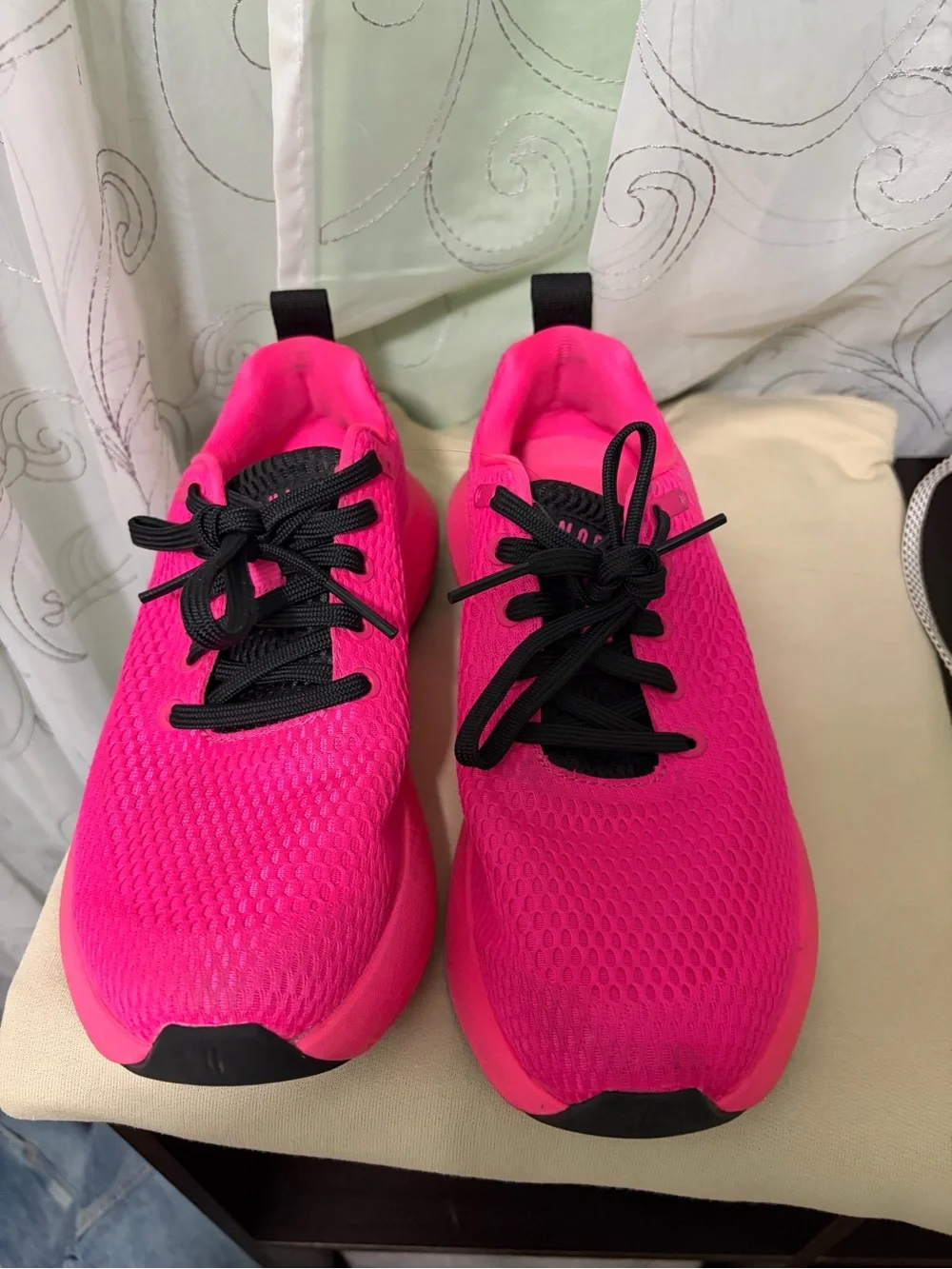 NOBULL Women's Neon Pink Athletic Trainer with Black Laces